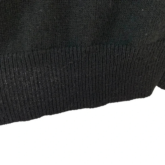 Fuzzi by Jean Paul Gaultier Sweater Sheer Sleeve V Neck Top Black Size XS NWT - Picture 4 of 10